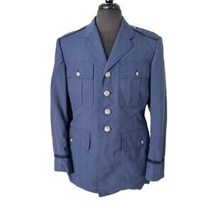 Vintage USAF US Air Force Dress Jacket Size 40R Blue Button Up Marcie Dale
